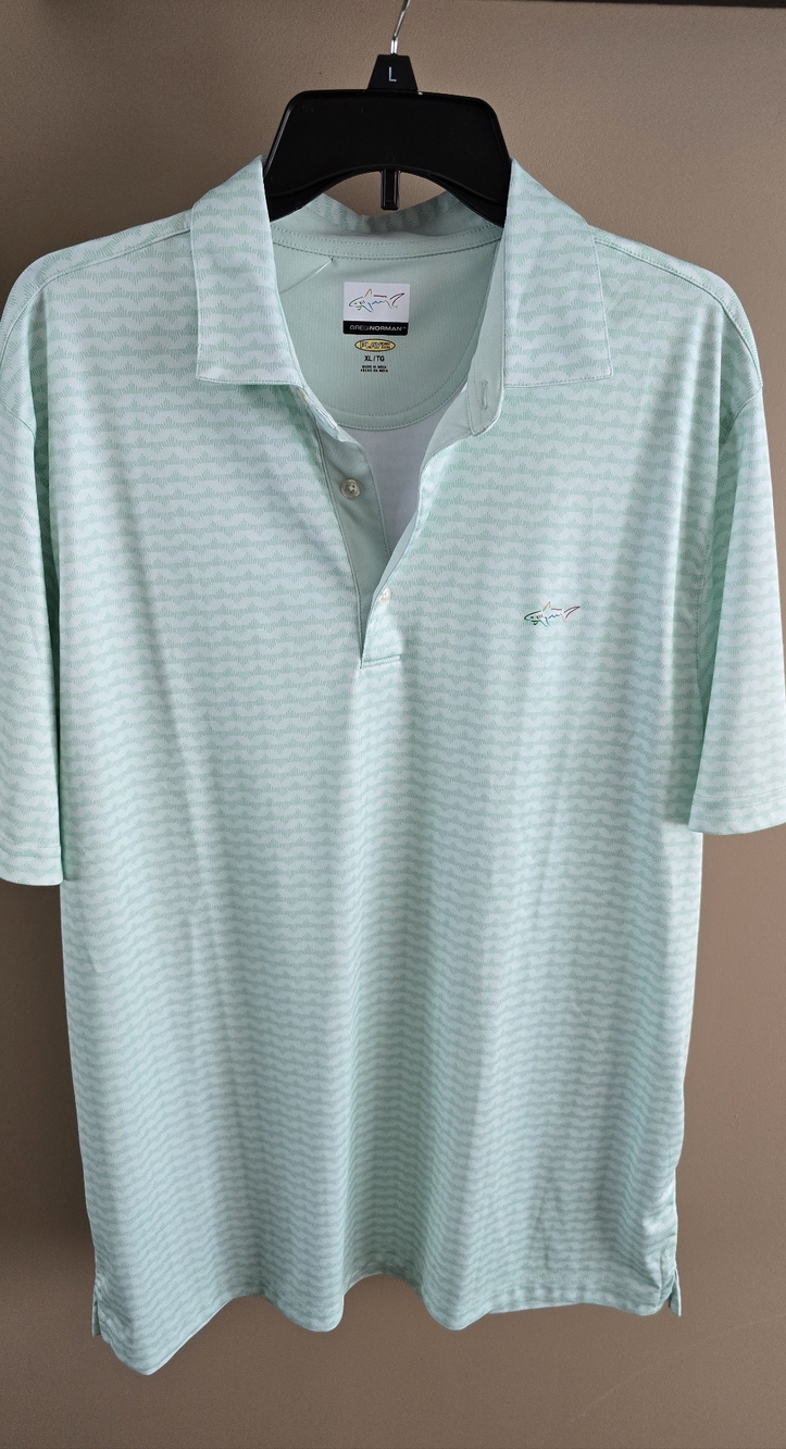 Greg Norman Playdry Collection Mint Green Performance Polo Shirt - Men's XL.